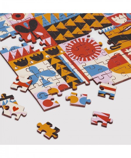 Lisa Congdon Rabbit Quilt Wood Puzzle 144 Pieces 8.75” x 8.75” – Unique Jigsaw Puzzle with Stunning Patchwork Artwork – Thick...