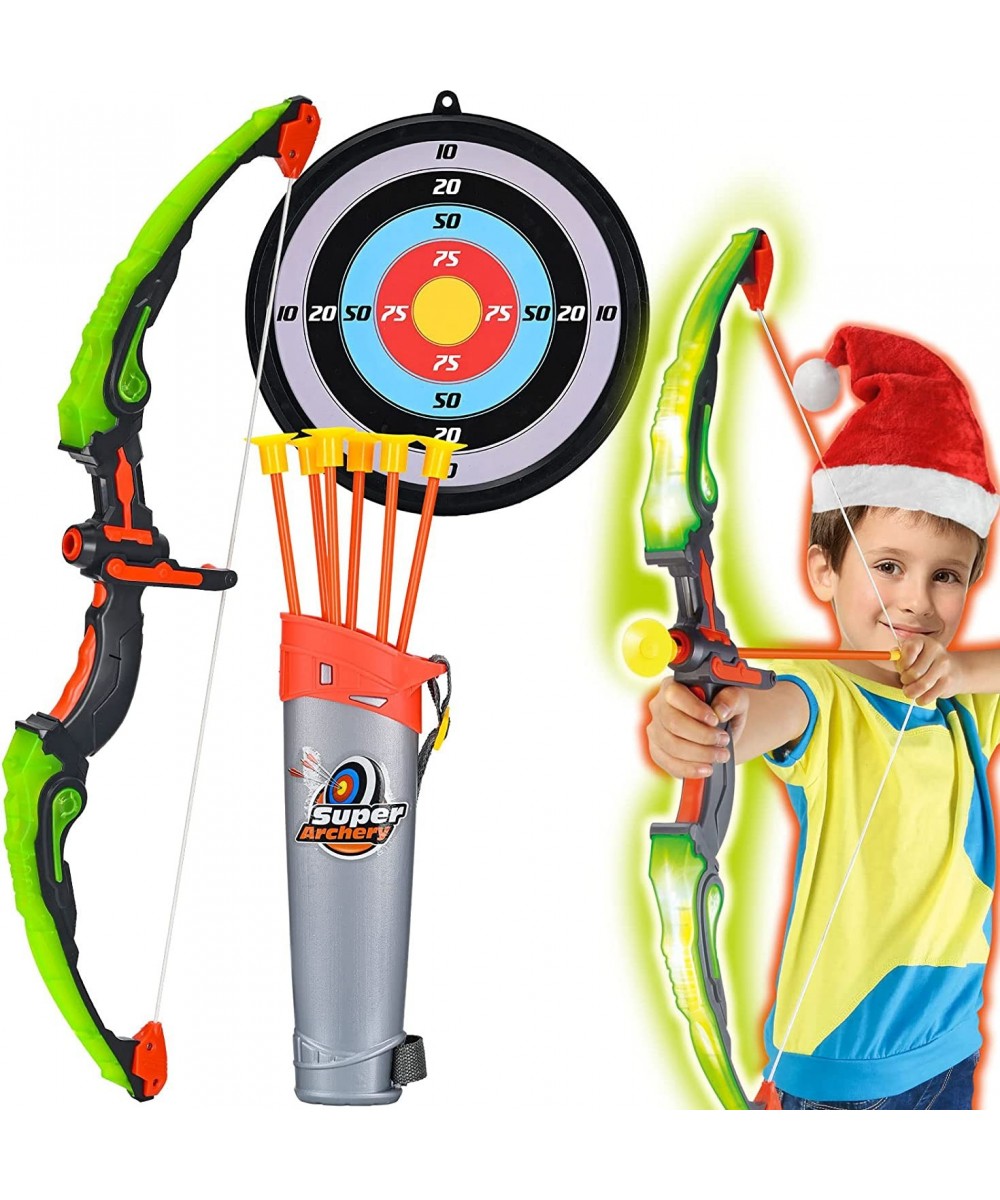 Bow and Arrow for Kids 8-12 Archery Play Set with Luminous Bow Toy Set with LED Light Includes 6 Suction Cup Arrows Target an...