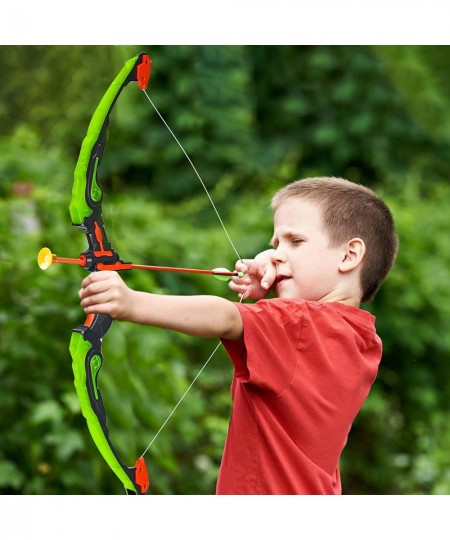 Bow and Arrow for Kids 8-12 Archery Play Set with Luminous Bow Toy Set with LED Light Includes 6 Suction Cup Arrows Target an...