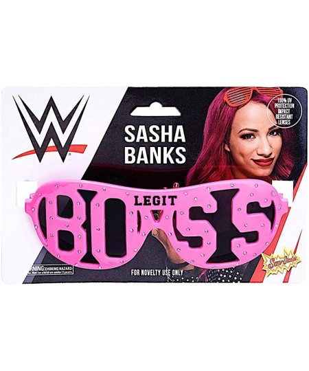 Officially Licensed WWE Sasha Banks Legit Boss Sunglasses Costume Party Favor Wrestling Shades UV400 One Size (SG3370) Pink $...