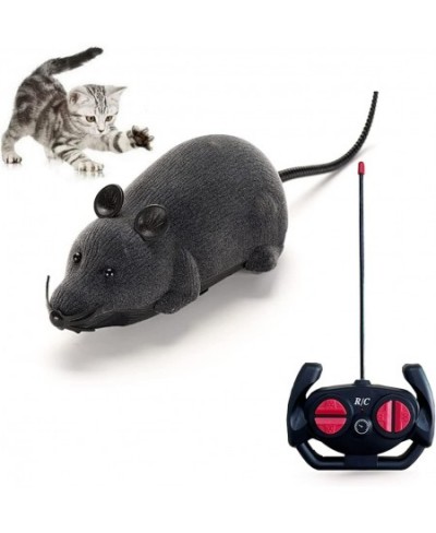 Giveme5 Remote Control Fake Rat Realistic Mouse Cat Toy Mice RC Toy Cat Mice Animal Interactive Toy Figures Cat Running Wheel...