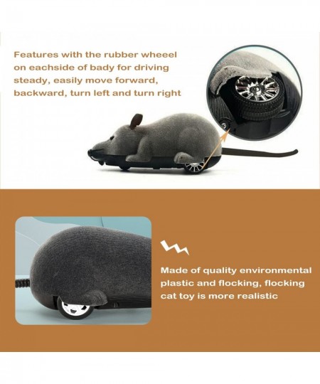 Giveme5 Remote Control Fake Rat Realistic Mouse Cat Toy Mice RC Toy Cat Mice Animal Interactive Toy Figures Cat Running Wheel...