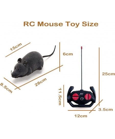 Giveme5 Remote Control Fake Rat Realistic Mouse Cat Toy Mice RC Toy Cat Mice Animal Interactive Toy Figures Cat Running Wheel...