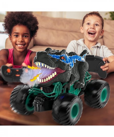 2.4GHz Remote Control Dinosaur Car Toys for Kids Boys RC Dino Car Toys with Light Sound & Spray Indoor Outdoor All Terrain El...