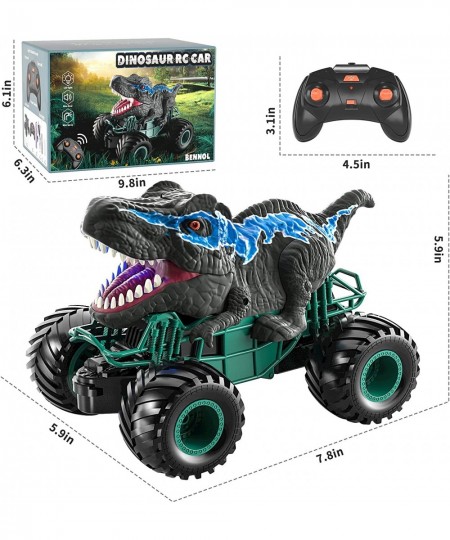 2.4GHz Remote Control Dinosaur Car Toys for Kids Boys RC Dino Car Toys with Light Sound & Spray Indoor Outdoor All Terrain El...