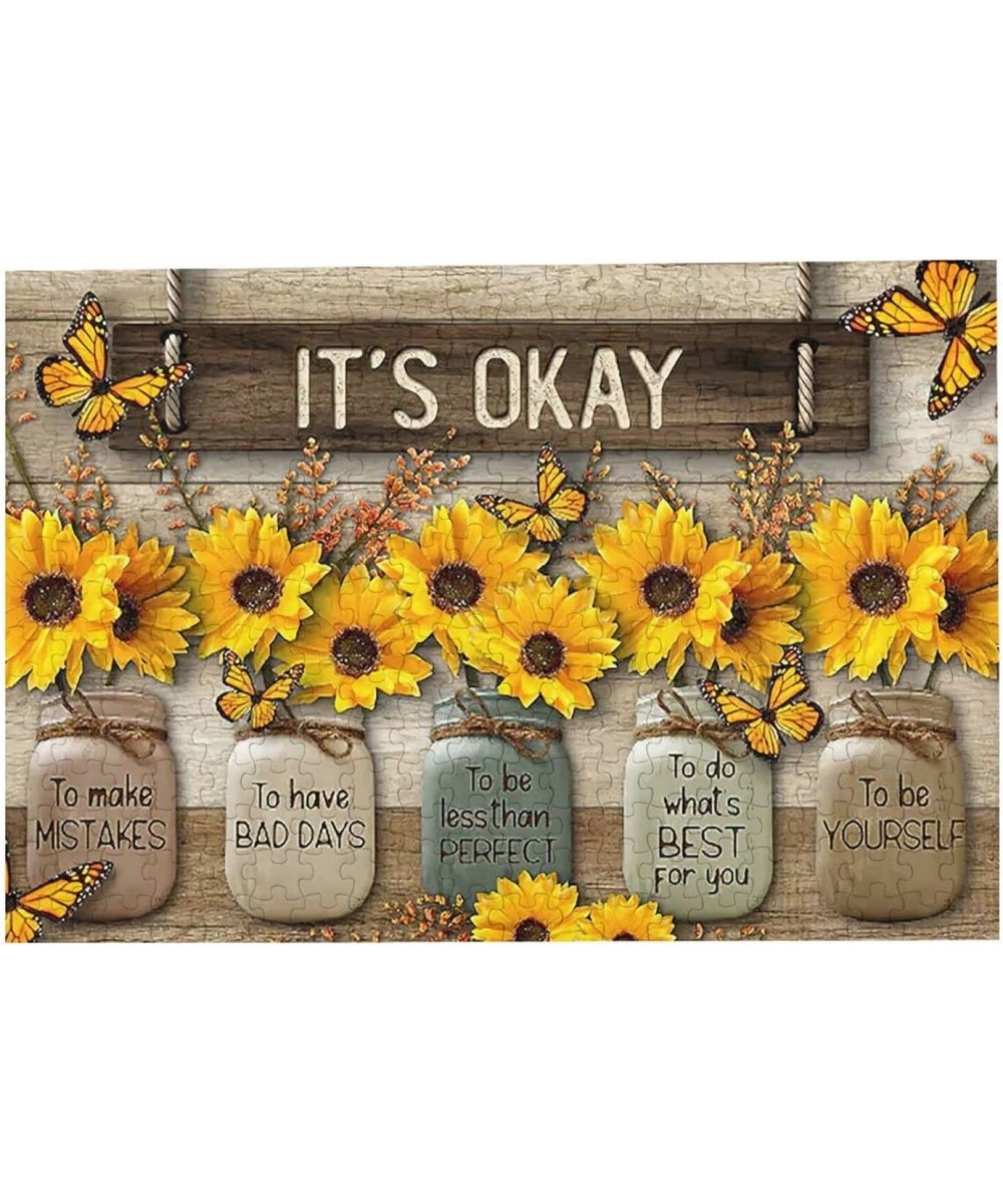 Butterfly Sunflower Fashion Jigsaw Puzzles Butterfly Sunflower Wooden Jigsaw Puzzles for Adult Teenagers Leisure Fun Game Toy...