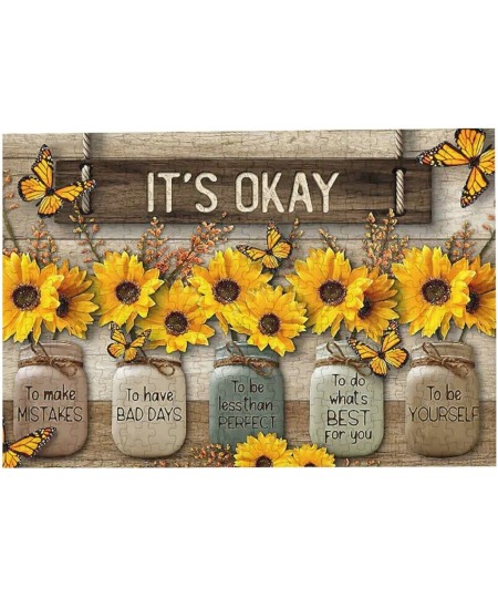 Butterfly Sunflower Fashion Jigsaw Puzzles Butterfly Sunflower Wooden Jigsaw Puzzles for Adult Teenagers Leisure Fun Game Toy...