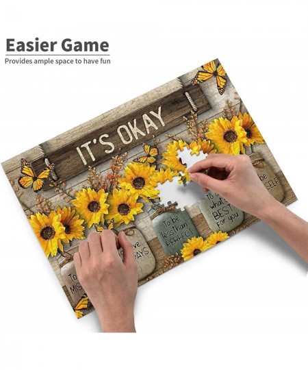 Butterfly Sunflower Fashion Jigsaw Puzzles Butterfly Sunflower Wooden Jigsaw Puzzles for Adult Teenagers Leisure Fun Game Toy...