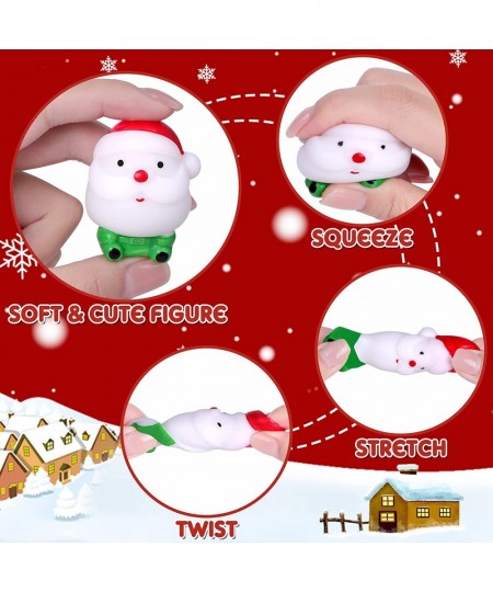 Christmas Squishies 60PCS Mochi Squishy Toys Christmas Party Favors for Kids Kawaii Mochi Squishies Christmas Decoration Anim...