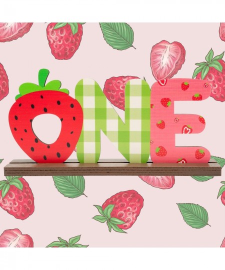 Strawberry One Letter Sign Table Centerpieces Berry Sweet One Birthday Party Decorations for Baby Girls Summer Fruit Strawber...