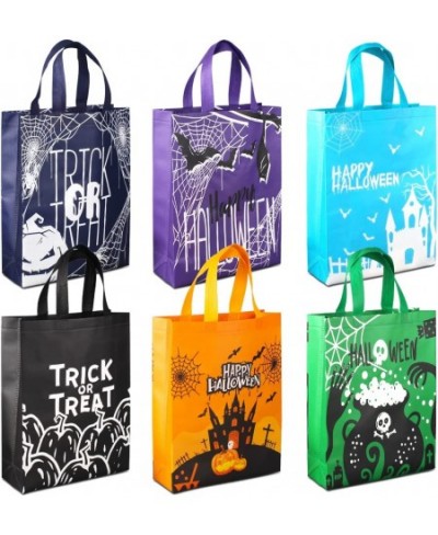 6PCS Halloween Trick or Treat Bags Halloween Tote Bags with Handles Large Gift Bags Multifunctional Non-Woven Halloween Bags ...