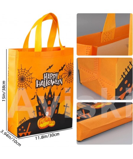 6PCS Halloween Trick or Treat Bags Halloween Tote Bags with Handles Large Gift Bags Multifunctional Non-Woven Halloween Bags ...