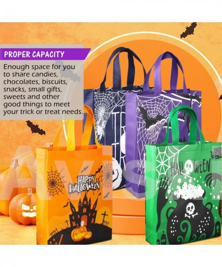 6PCS Halloween Trick or Treat Bags Halloween Tote Bags with Handles Large Gift Bags Multifunctional Non-Woven Halloween Bags ...