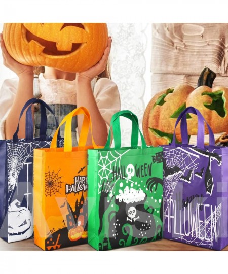 6PCS Halloween Trick or Treat Bags Halloween Tote Bags with Handles Large Gift Bags Multifunctional Non-Woven Halloween Bags ...