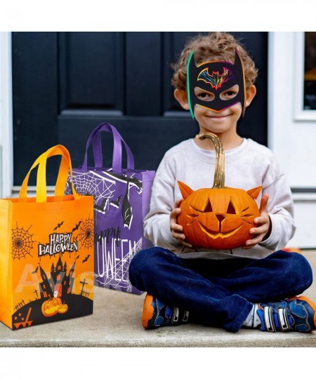 6PCS Halloween Trick or Treat Bags Halloween Tote Bags with Handles Large Gift Bags Multifunctional Non-Woven Halloween Bags ...