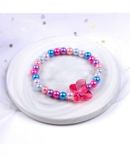 Butterfly Beaded Bracelet for Girls Colorful Kids Gift Toy Stretchy Costume Jewelry Set Dress up Play Party Favors Present Cr...