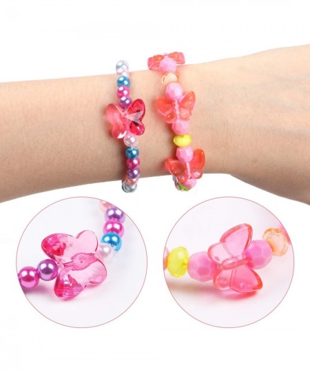 Butterfly Beaded Bracelet for Girls Colorful Kids Gift Toy Stretchy Costume Jewelry Set Dress up Play Party Favors Present Cr...