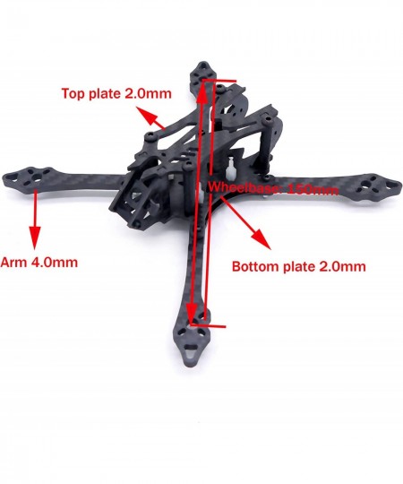 HF150 150mm FPV Racing Drone Frame Carbon Fiber 3 inch Quadcopter Frame with Lipo Battery Strap $39.17 - Hobby RC Quadcopters...