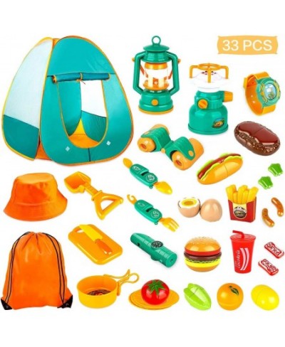 Kids Camping Set 33 PCS Pop Up Play Tent with Kids Camping Gear Toys Indoor and Outdoor Camping Tools Pretend Play Set for To...