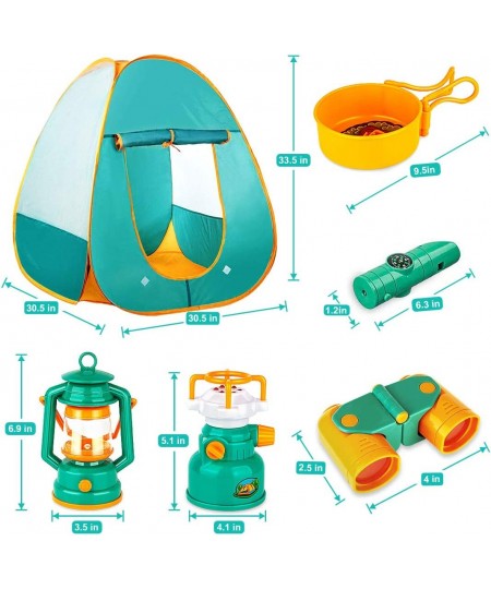 Kids Camping Set 33 PCS Pop Up Play Tent with Kids Camping Gear Toys Indoor and Outdoor Camping Tools Pretend Play Set for To...