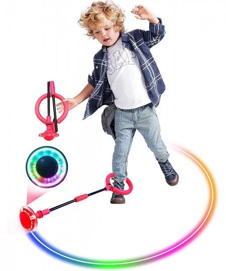 Skip Ball for Kid's Flashing Foldable Sports Swing Ball Colorful Flash Ankle Jump Rope Toy for Boys and Girl Fitness Lose Wei...