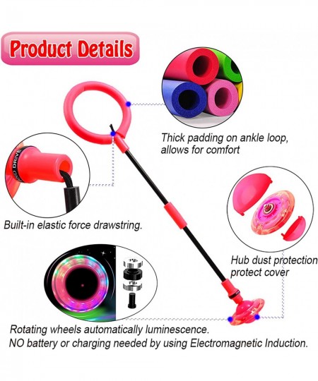 Skip Ball for Kid's Flashing Foldable Sports Swing Ball Colorful Flash Ankle Jump Rope Toy for Boys and Girl Fitness Lose Wei...