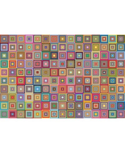 Puzzle-Retro Art Squares-1000 Pieces Creative Colorful Squares Hard Puzzle Color Challenge Jigsaw Puzzle $25.96 - Jigsaw Puzzles