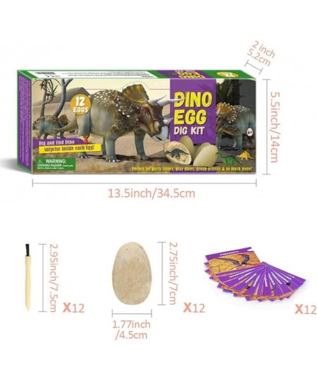 Dinosaur Eggs Dig Kit Discover 12 Unique Dino Fossil Eggs Novelty Excavation Toys for Kids Archaeology Paleontology Easter Eg...