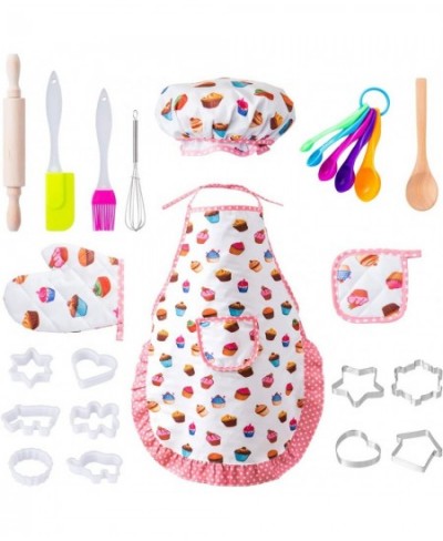 24pcs Kids Chef Set Cooking and Baking Toys Set for Kitchen Role Play Game Dress up Pretend Play Toys with Apron Chef Hat Coo...