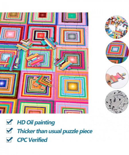 Puzzle-Retro Art Squares-1000 Pieces Creative Colorful Squares Hard Puzzle Color Challenge Jigsaw Puzzle $25.96 - Jigsaw Puzzles