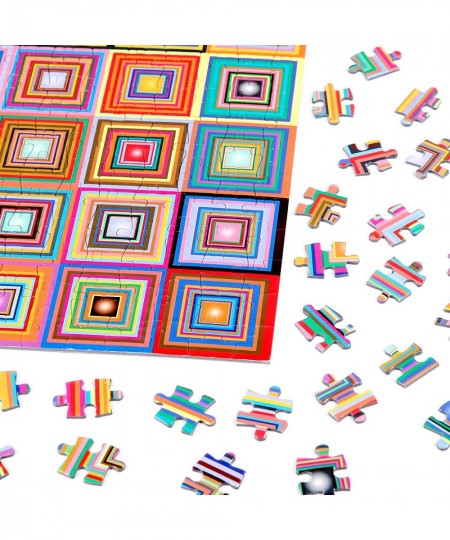 Puzzle-Retro Art Squares-1000 Pieces Creative Colorful Squares Hard Puzzle Color Challenge Jigsaw Puzzle $25.96 - Jigsaw Puzzles