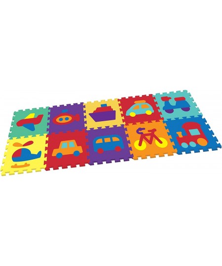 Vehicle Rubber EVA Foam Puzzle Play Mat Floor. 10 Interlocking playmat Tiles (Tile:12X12 Inch/9 Sq.feet Coverage). Ideal for ...