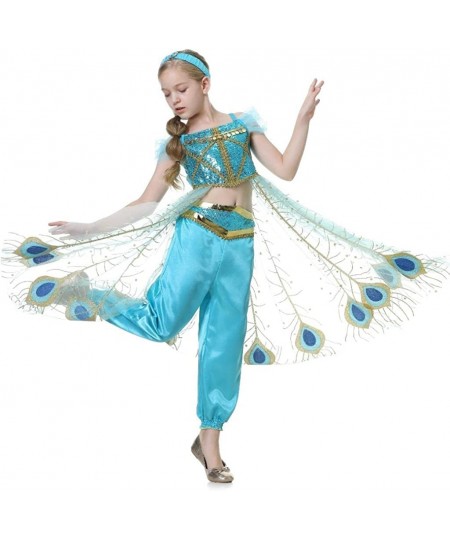 Arabian Princess Costume with Headband Halloween Party Fancy Dress Up Belly Dance Wear Outfit for Girls $47.26 - Kids' Costumes