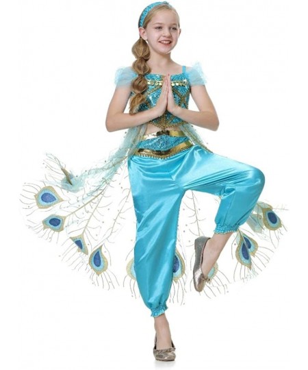 Arabian Princess Costume with Headband Halloween Party Fancy Dress Up Belly Dance Wear Outfit for Girls $47.26 - Kids' Costumes