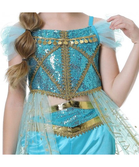 Arabian Princess Costume with Headband Halloween Party Fancy Dress Up Belly Dance Wear Outfit for Girls $47.26 - Kids' Costumes