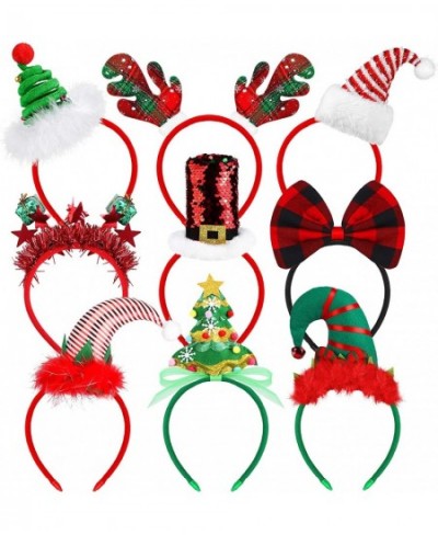 9 Pack Assortment Christmas Headbands Christmas Party Toys Hats Costume Reindeer Santa Headbands for Christmas Holiday Party ...