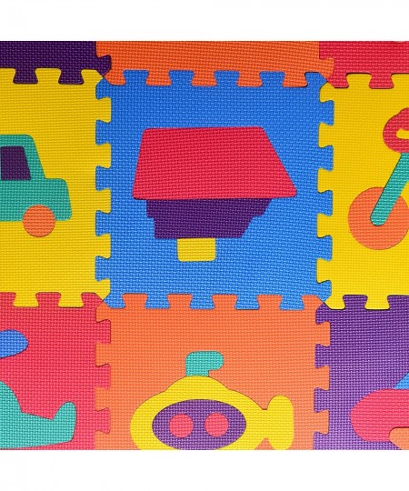 Vehicle Rubber EVA Foam Puzzle Play Mat Floor. 10 Interlocking playmat Tiles (Tile:12X12 Inch/9 Sq.feet Coverage). Ideal for ...