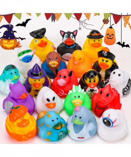 20Pcs Halloween Rubber Ducks Bath Toys (2") Assorted Duckies for Kids Bulk Halloween Party Favors Decor Trick or Treat Pinata...