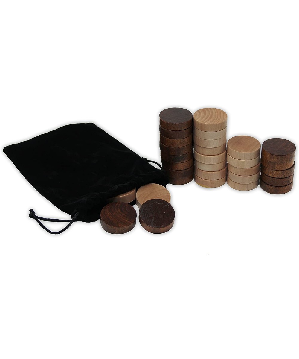 Wooden Backgammon and Checkers Pieces 30 Replacement Game Chips with Cloth Storage Bag (1 Inch) $19.00 - Board Games