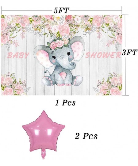 Baby Shower Supplies Decorations For Girl Elephant Backdrop And Balloons Kit For Girls Photo Background (No Banner Cake Toppe...