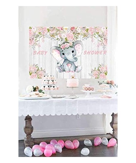 Baby Shower Supplies Decorations For Girl Elephant Backdrop And Balloons Kit For Girls Photo Background (No Banner Cake Toppe...