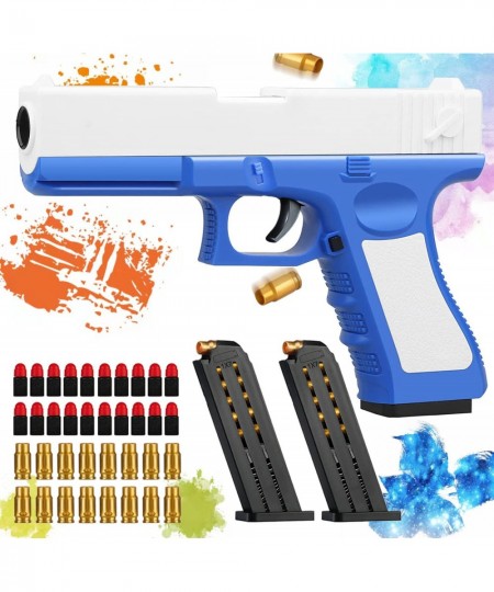 Toy Gun Air-Driven Soft Foam Bullets Safety Soft Bullet Toy Gun a Cool Toy Pistol. Great Gift for Boys and Girls (Blue Limite...