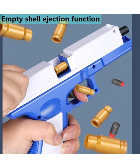 Toy Gun Air-Driven Soft Foam Bullets Safety Soft Bullet Toy Gun a Cool Toy Pistol. Great Gift for Boys and Girls (Blue Limite...