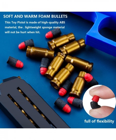 Toy Gun Air-Driven Soft Foam Bullets Safety Soft Bullet Toy Gun a Cool Toy Pistol. Great Gift for Boys and Girls (Blue Limite...