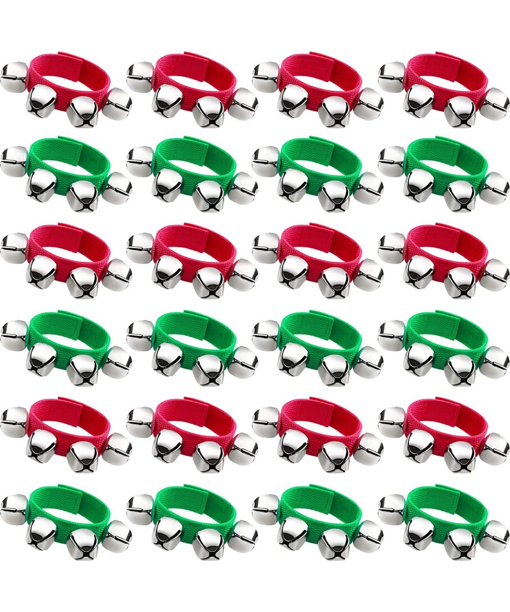 24 Pieces Christmas Band Wrist Bells Bracelets Musical Ankle Bells Rhythm Instrument Percussion Party Favors (Red Green) $63....