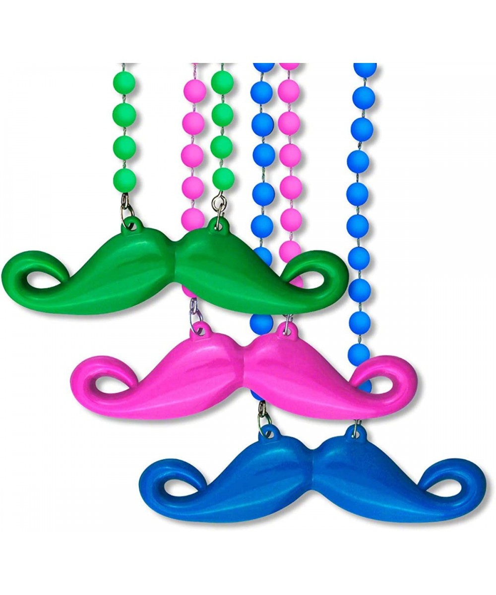 Mustache on Mardi Gras Beads Necklace in Assorted Colors (Non-Light Up) (Set of 12) $26.18 - Kids' Dress-Up Accessories