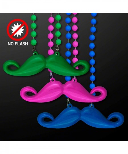 Mustache on Mardi Gras Beads Necklace in Assorted Colors (Non-Light Up) (Set of 12) $26.18 - Kids' Dress-Up Accessories