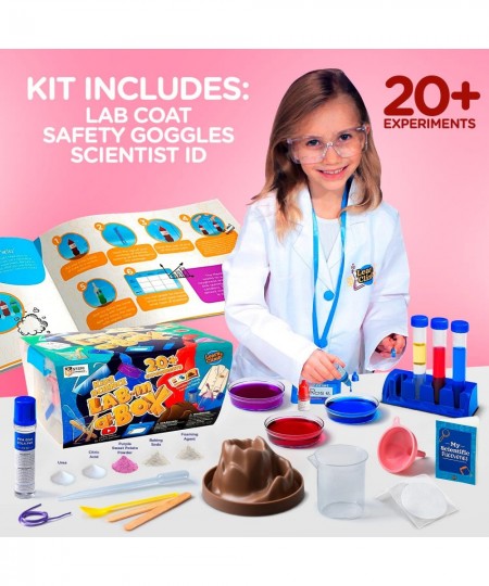 Kids Science Kit with Lab Coat Gift Set - Over 20 Experiments for Kids 4-6 $59.61 - Educational Science Kits