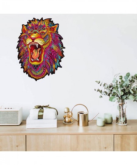 Lion Wooden Jigsaw Puzzles for Adults Unique Animal Shape Jigsaw Puzzle Vivid Colors Jigsaw Puzzles Best Gift for Adults Chal...