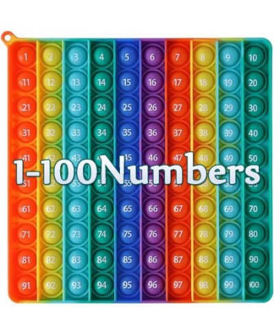 7.8in Big Size P0pp Math Toys Rainbow Square Fidget Ttoy 100bubbles Stress Relieving Fidget Game for Teachers to Create Kinds...